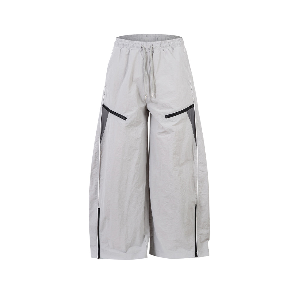 Panelled straight-leg casual trousers