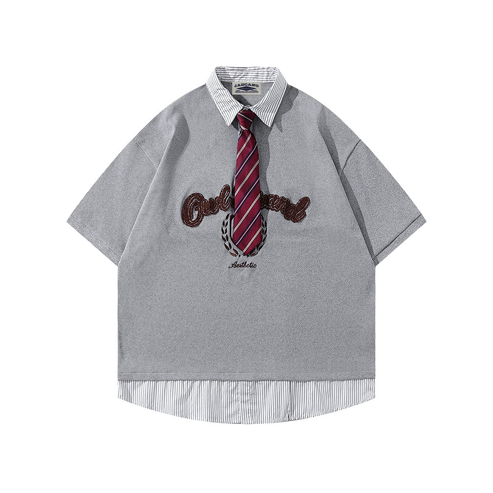 假兩件翻領短袖