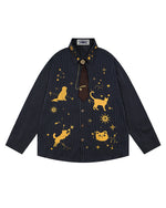 Starry Sky Cat and Dog Long-Sleeved Shirt