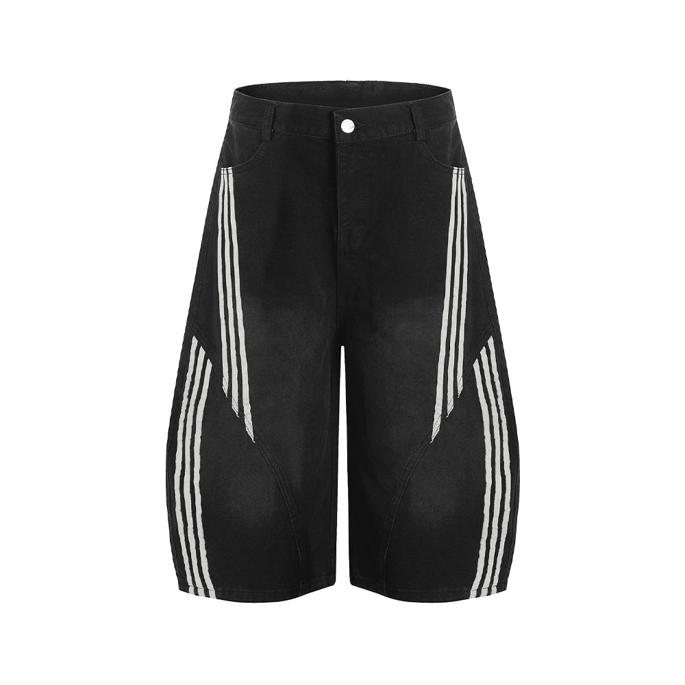 Vintage Washed Cropped Denim Shorts