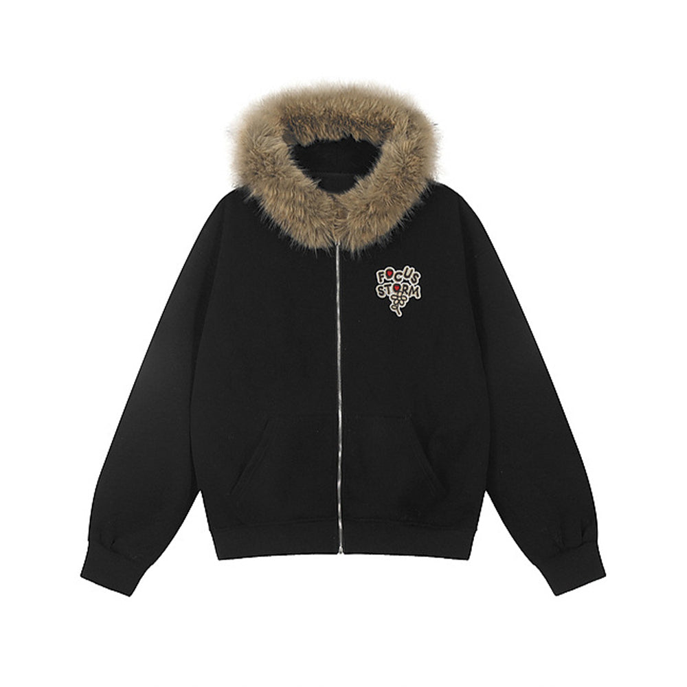 Vintage zipper embroidered jacket