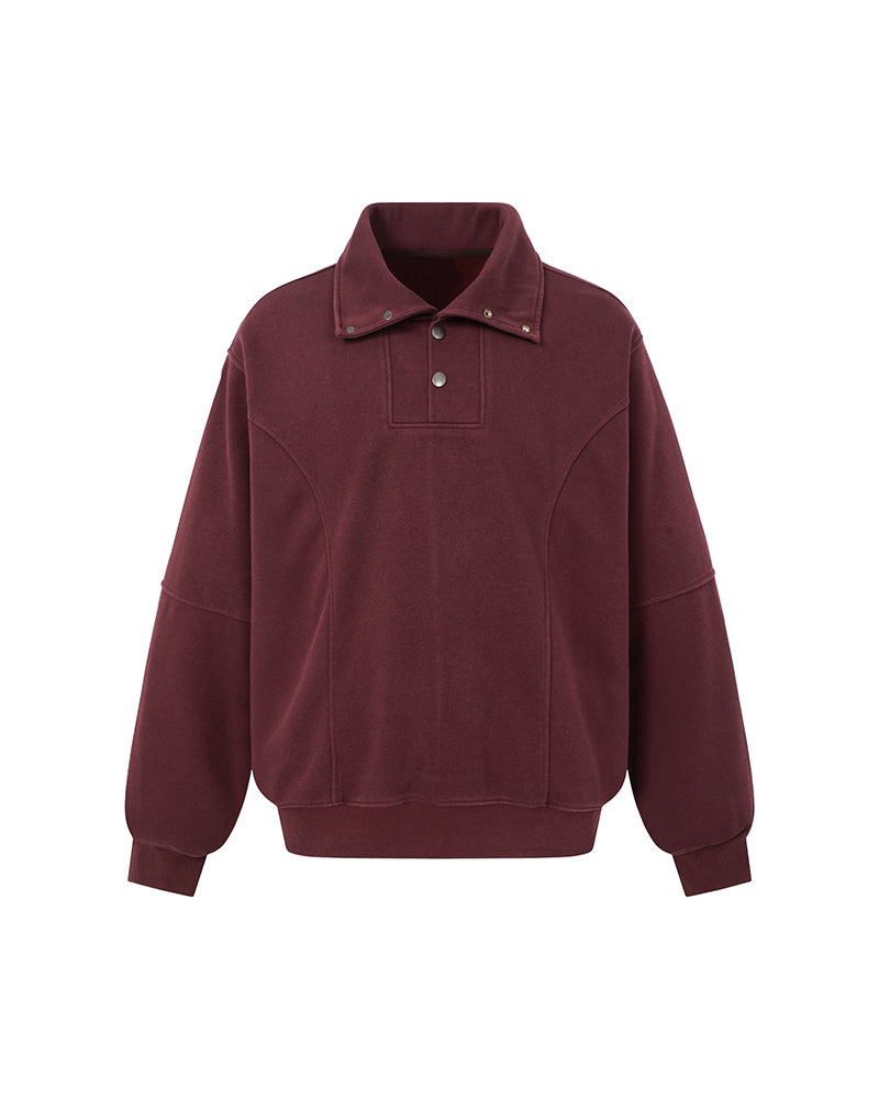 Distressed collar sweatshirt