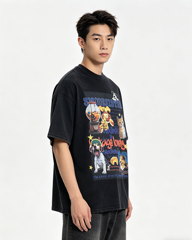 レトロプリント半袖