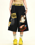 Embroidered Puppy Shorts