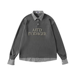 Beaded fake two-piece casual long sleeves