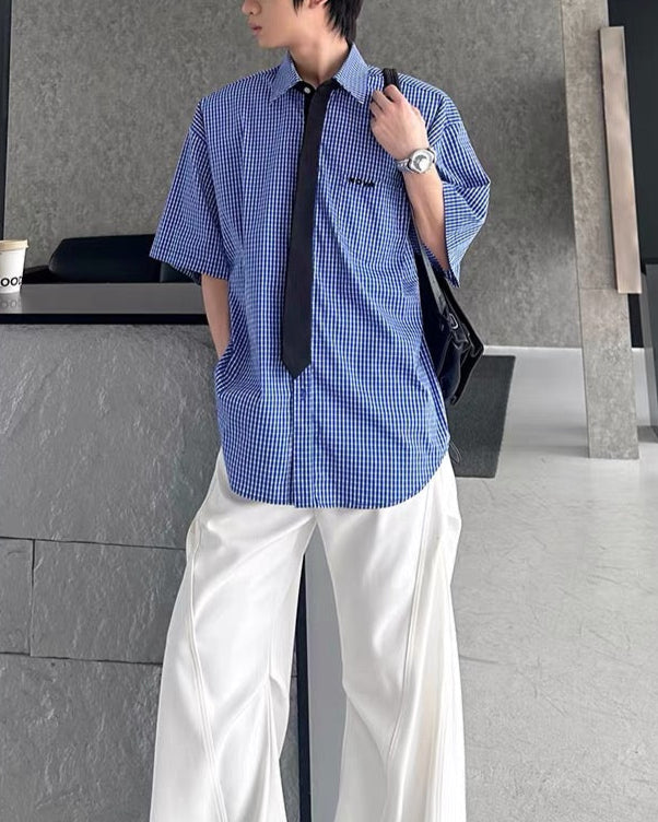 vintage plaid short sleeve shirt