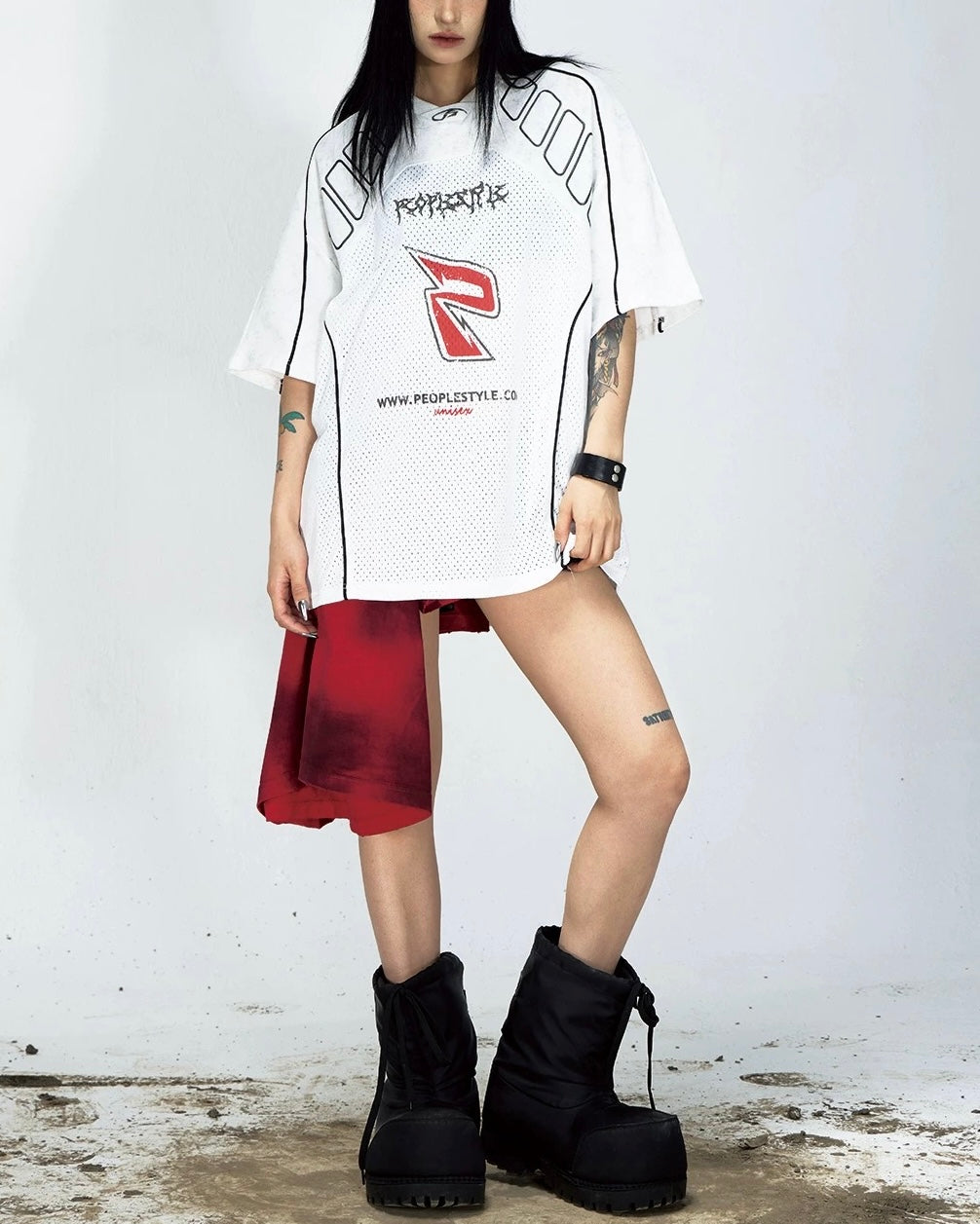 Retro sports loose jersey