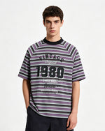 Retro striped short sleeves