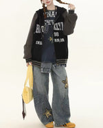 Contrast color lettering versatile jacket