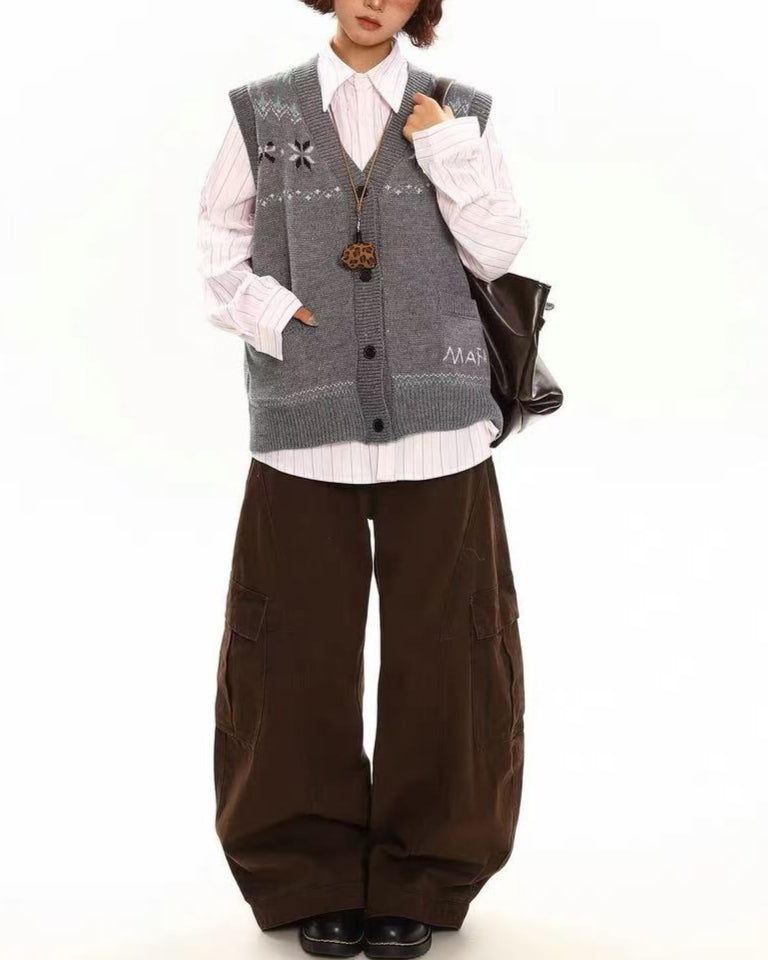 빈티지 니트 조끼