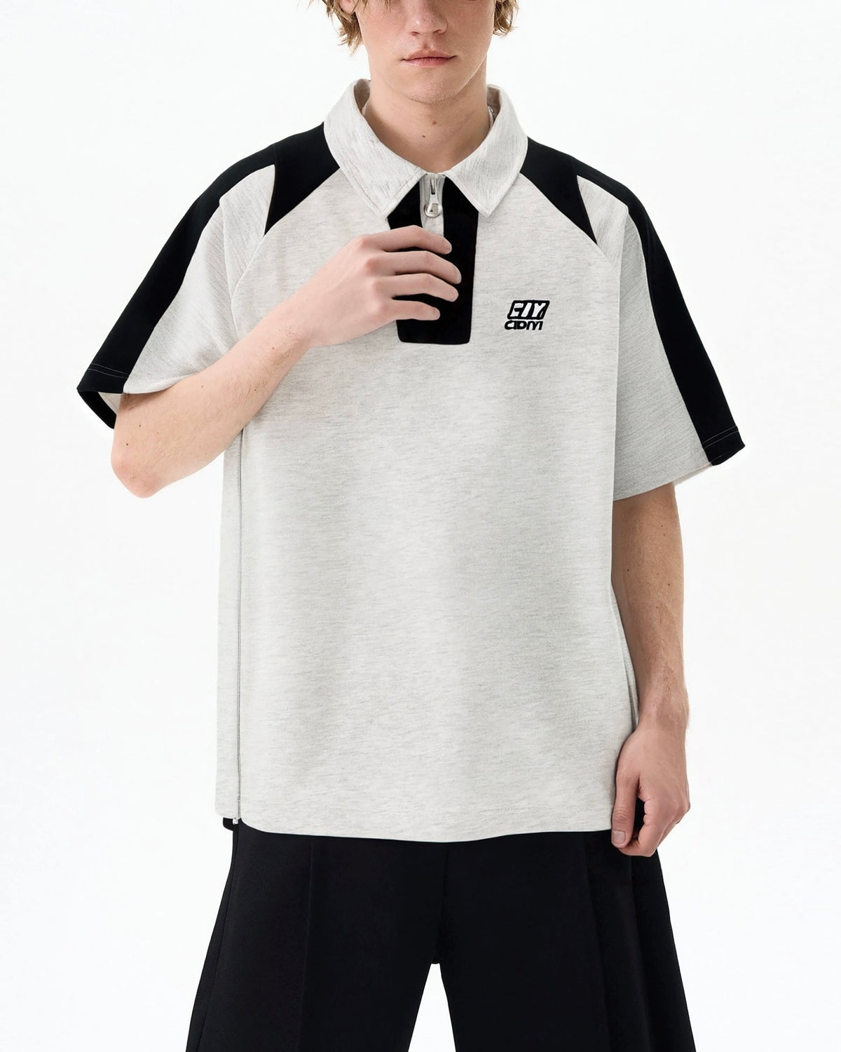 레트로 컬러 블록 반소매