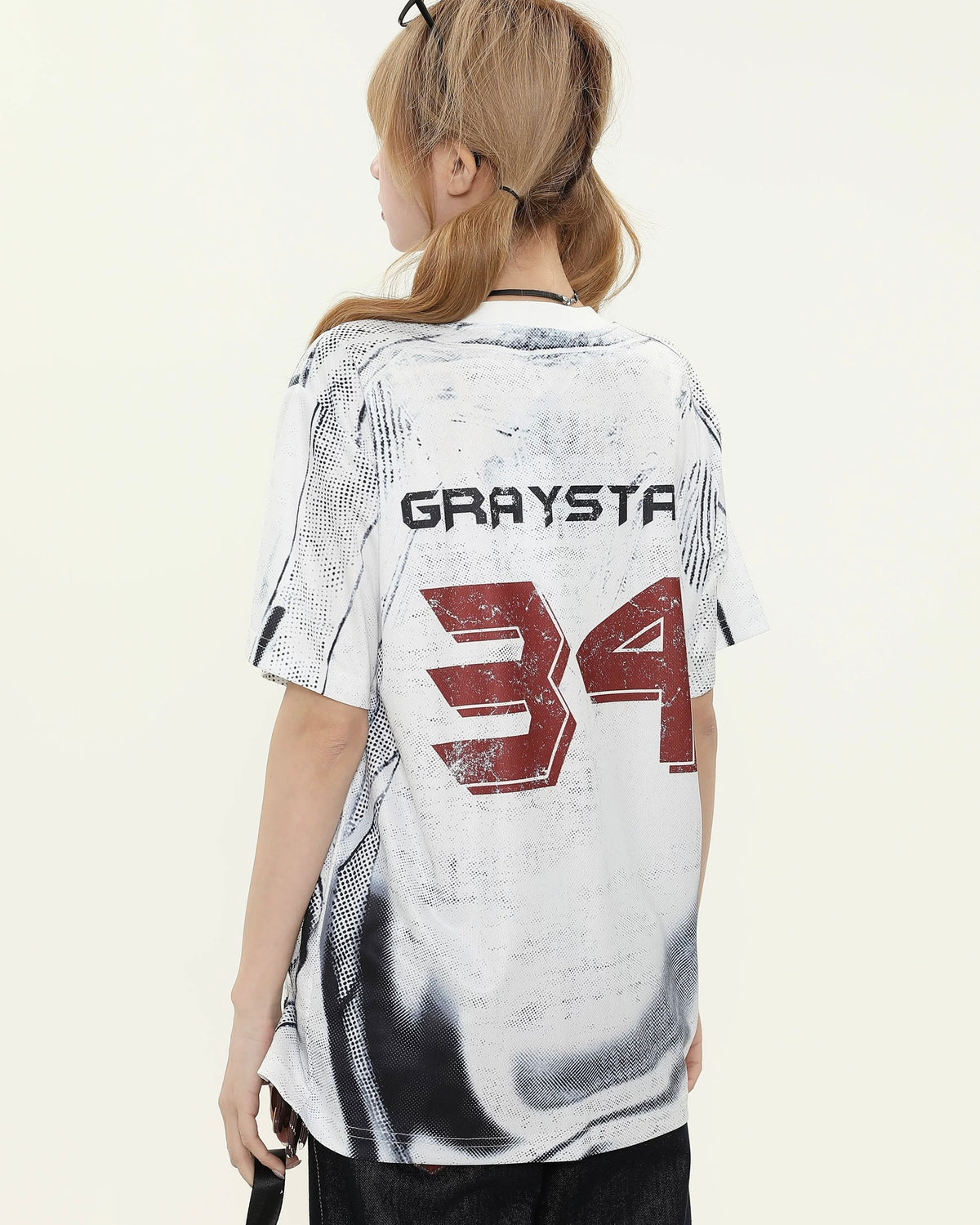 레트로 프린트 스포츠 반팔