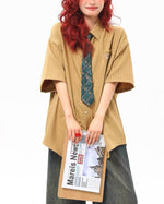 Striped short-sleeved shirt