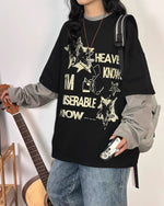 Autumn fake two piece long sleeves