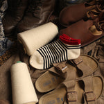 콘트라스트 스트라이프 크루 양말