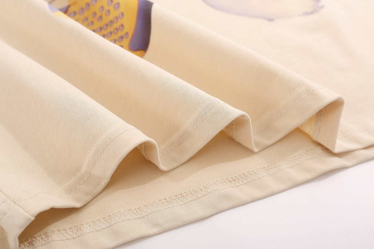 아메리칸 레트로 컬러 블록 래글런 반팔