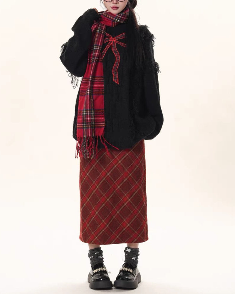 Vintage Butterfly Tassel Crew Neck Sweater