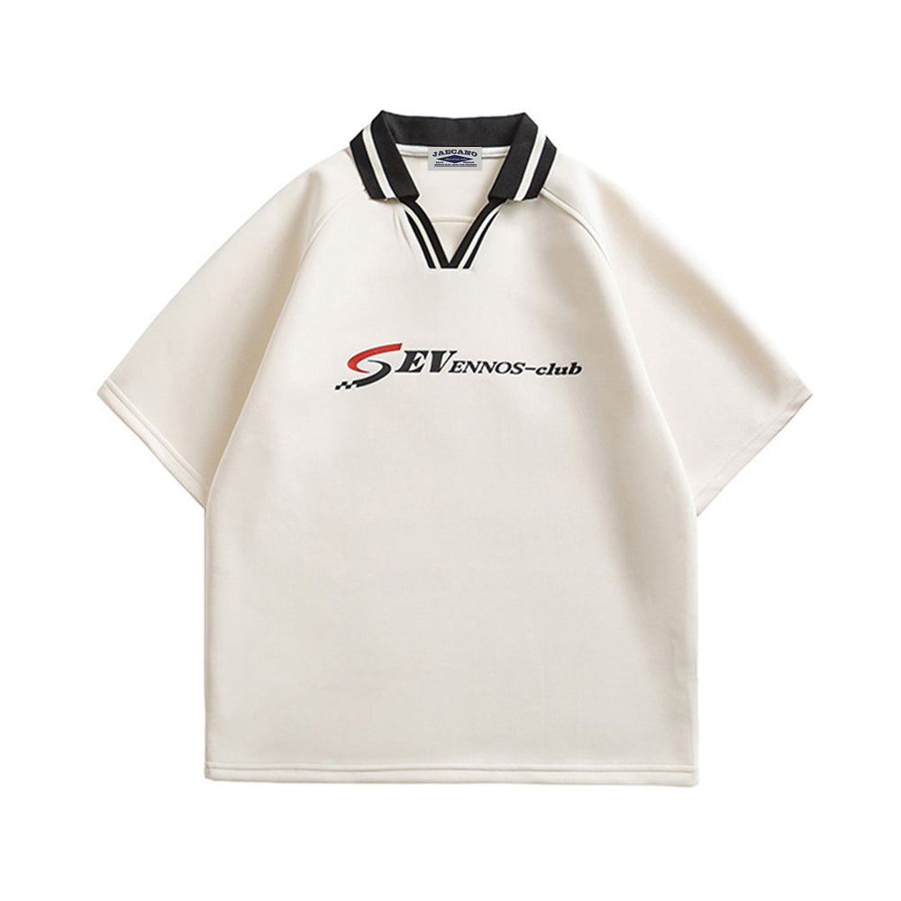 Contrast color polo short sleeve