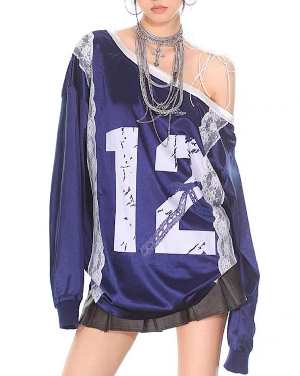 復古寬鬆蕾絲邊長袖(女款)