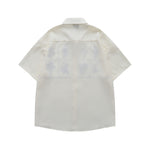 Floral embroidered short-sleeved shirt