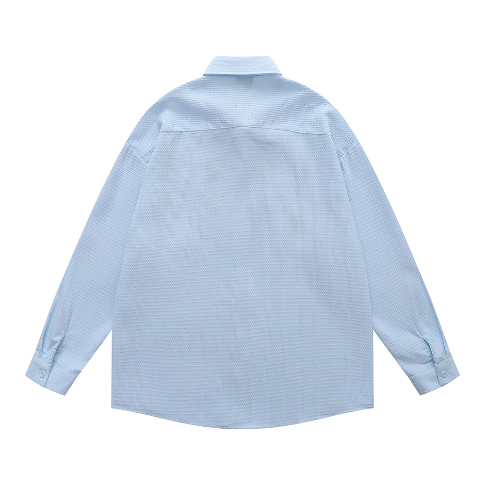 Floral embroidered long-sleeved shirt