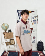 撞色條紋polo短袖