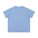 Simple color block round neck short sleeves