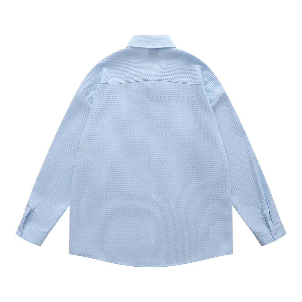 Simple embroidered long-sleeved shirt