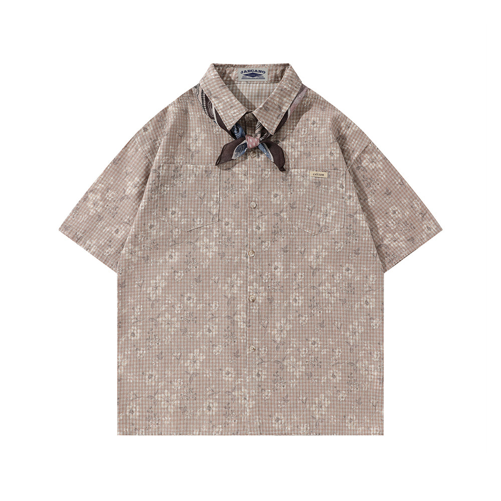 Vintage Floral Tie Shirt