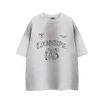 Retro digital print short sleeves