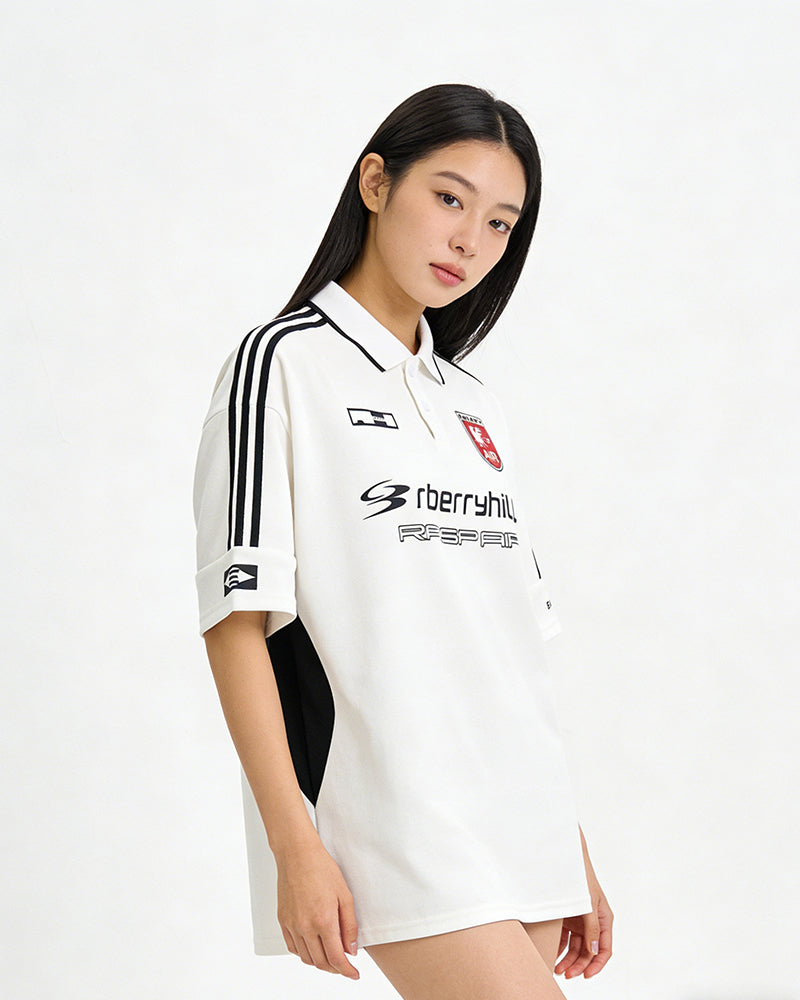 スプライス加工のスポーツ半袖シャツ