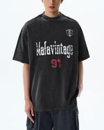 레트로 프린트 캐주얼 반팔