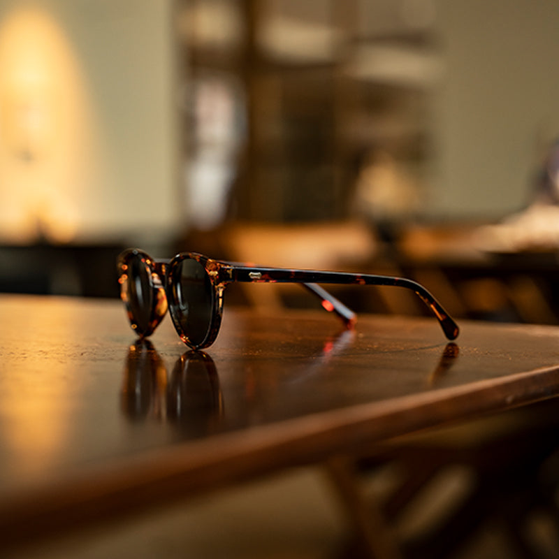 復古圓框防藍光墨鏡板材眼鏡架