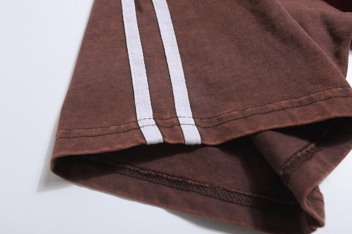 아메리칸 레트로 스티치 스포츠 반소매