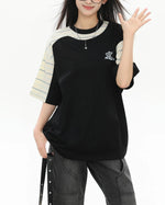 Striped short sleeves