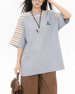 Striped short sleeves