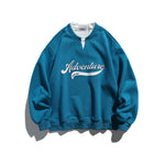 Solid color faux two-piece sweatshirt