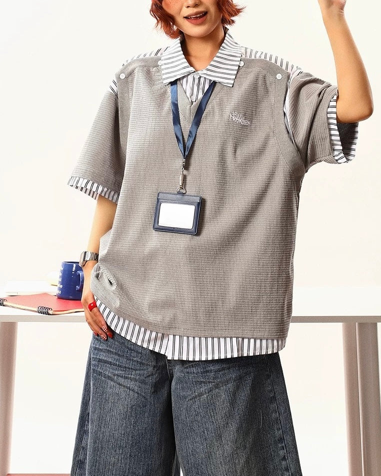 가짜 투피스 반팔