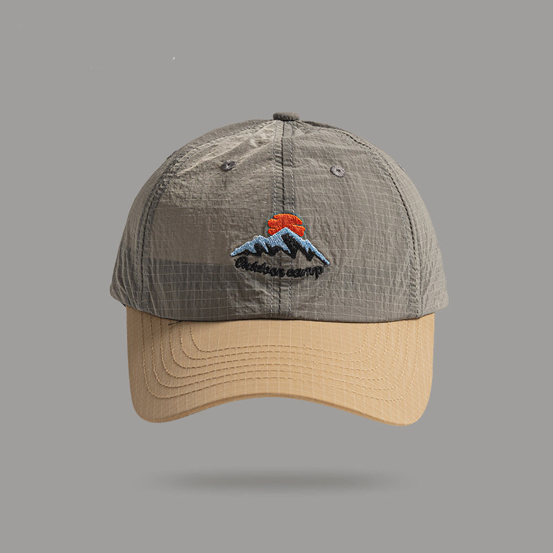 撞色格紋透氣棒球帽