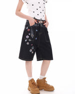 Loose waistband printed shorts