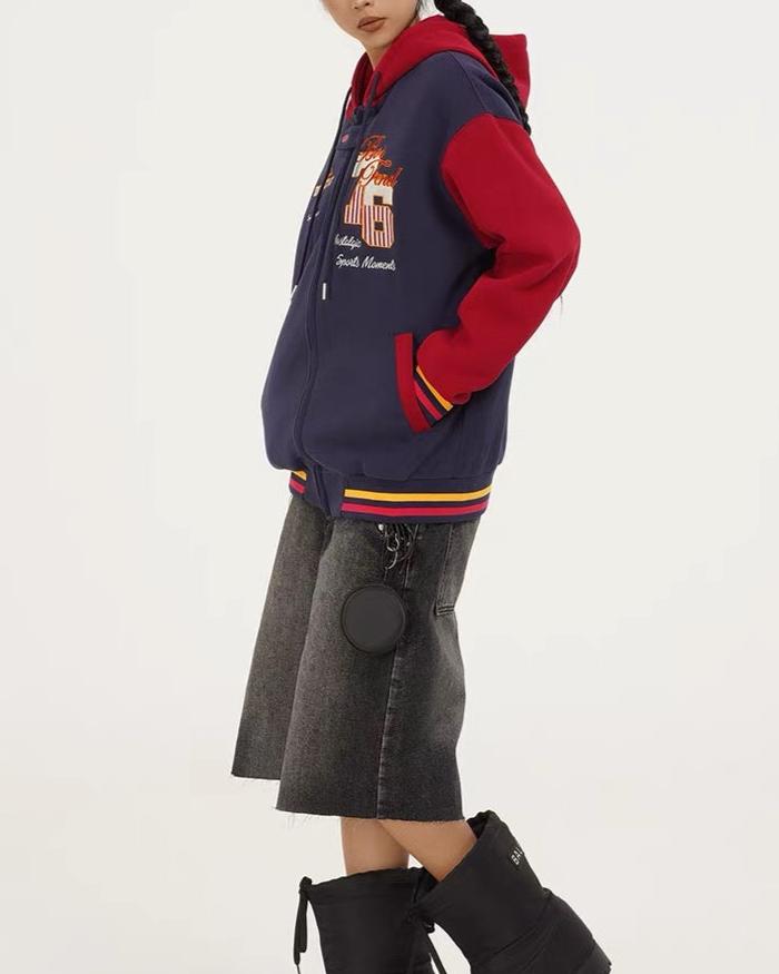 Retro hooded baseball uniform