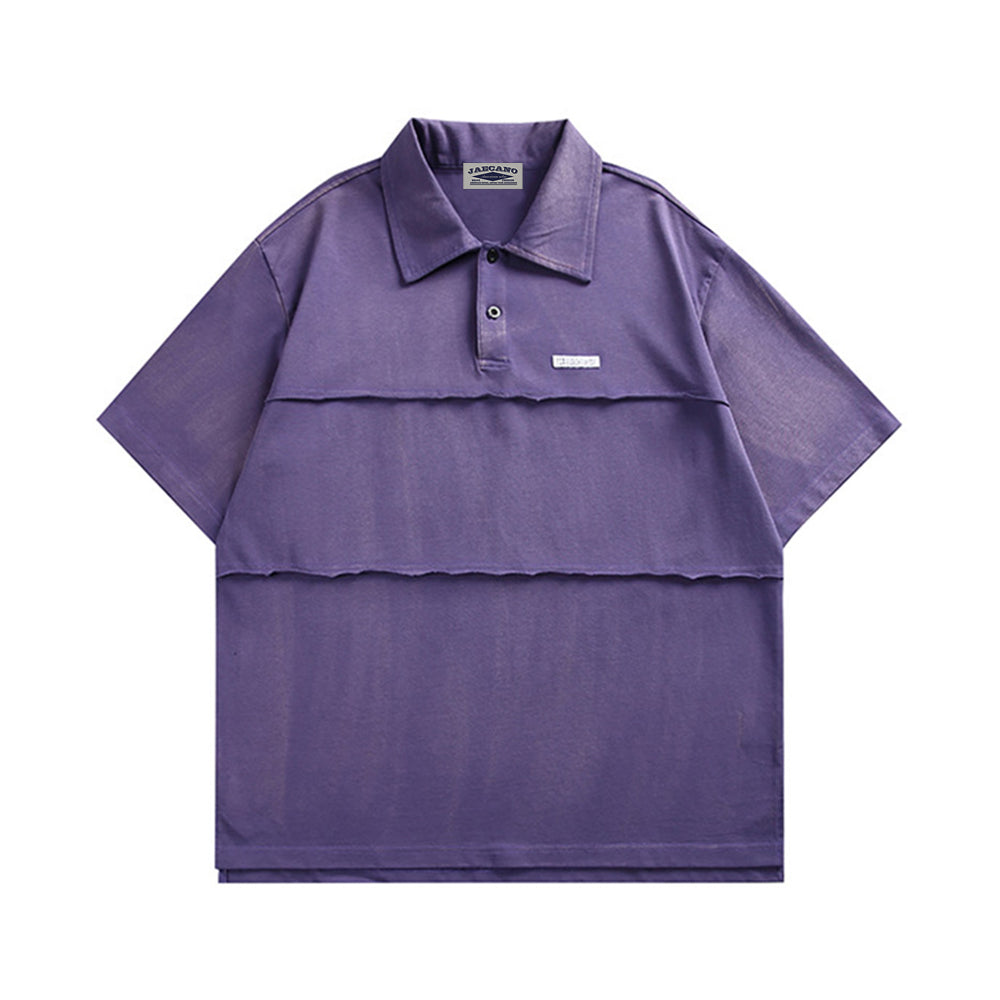 Stitched washed polo short sleeves