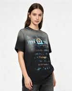 워싱 빈티지 반팔 티셔츠 (여성용)