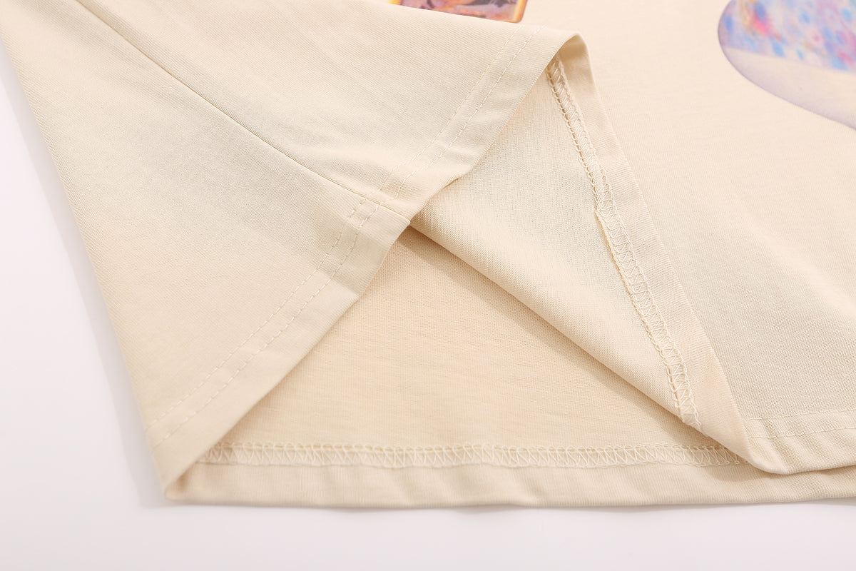 아메리칸 레트로 컬러 블록 래글런 반팔