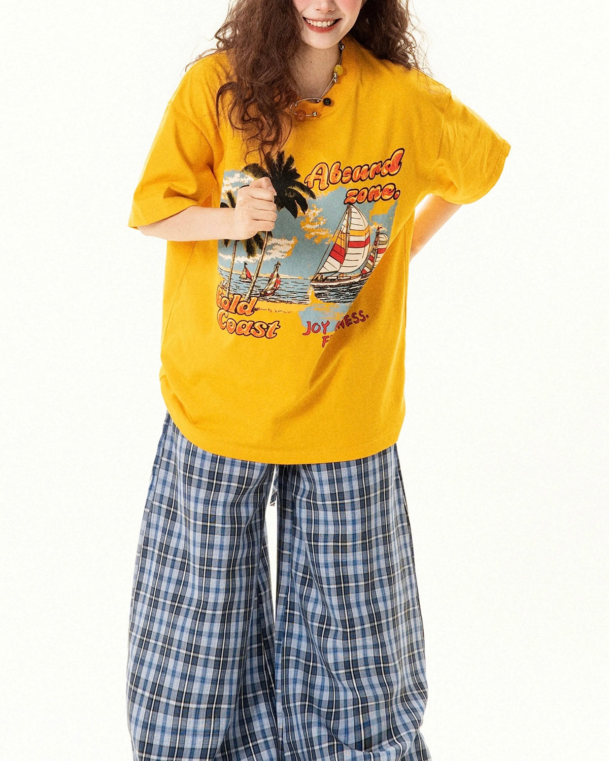 레트로 크리에이티브 프린트 반팔