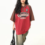 아메리칸 레트로 스티치 스포츠 반소매