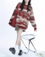 復古簡約圓領毛衣