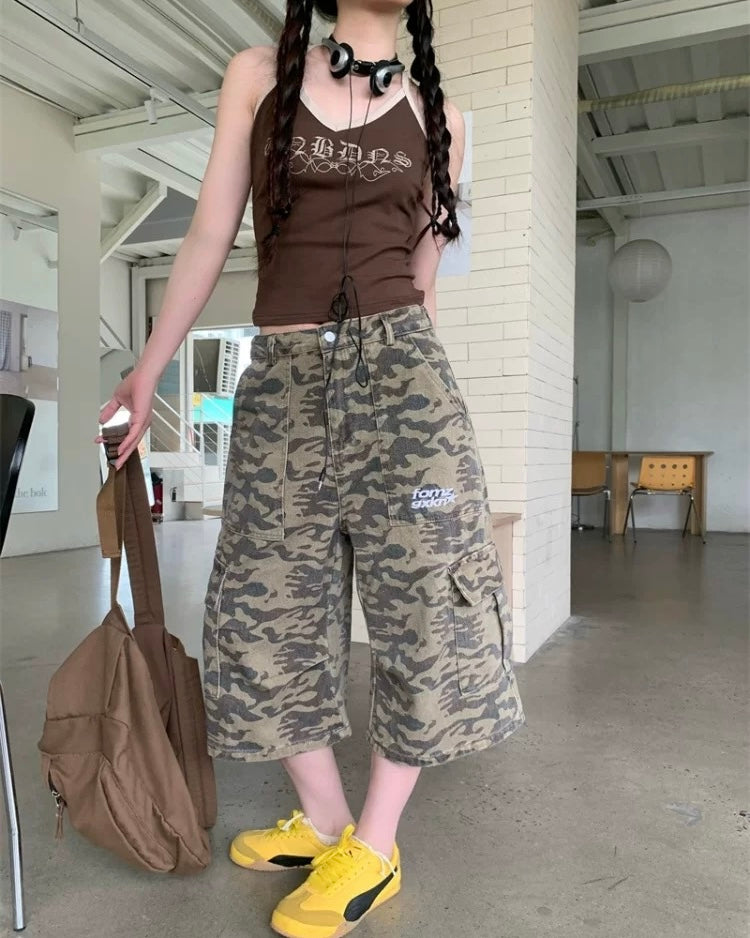 Retro simple casual shorts