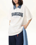 아메리칸 레트로 라펠 지퍼 반소매