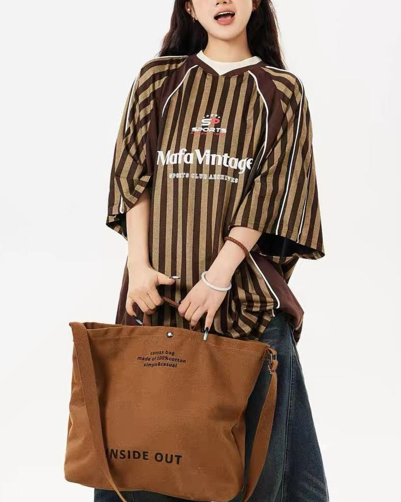 Striped casual short sleeves